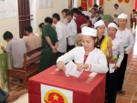 Hội viên PN dân tộc Mường đi bầu cử đại biểu Quốc hội và HĐND các cấp, nhiệm kỳ 2016-2021