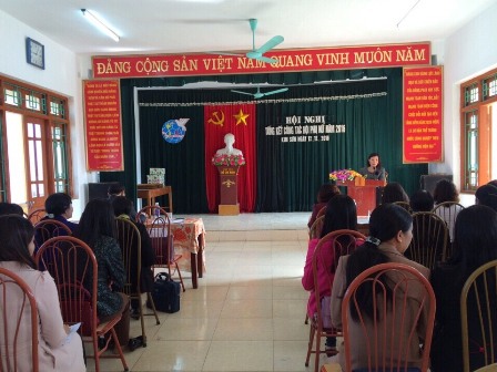 Đ/c Đào Thị Thu Hòa, PCT Hội LHPN tỉnh phát biểu chỉ đạo Hội nghị