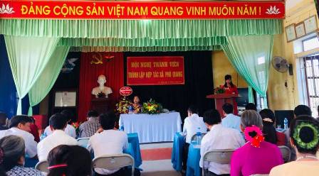 Quang cảnh Hội nghị thành viên thành lập Hợp tác xã Phú Quang