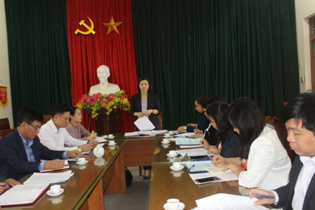Đồng chí Đào Thị Hòa, TUV, UV BCH Hội LHPN Việt Nam, Chủ tịch Hội LHPN tỉnh phát biểu tại Hội nghị.